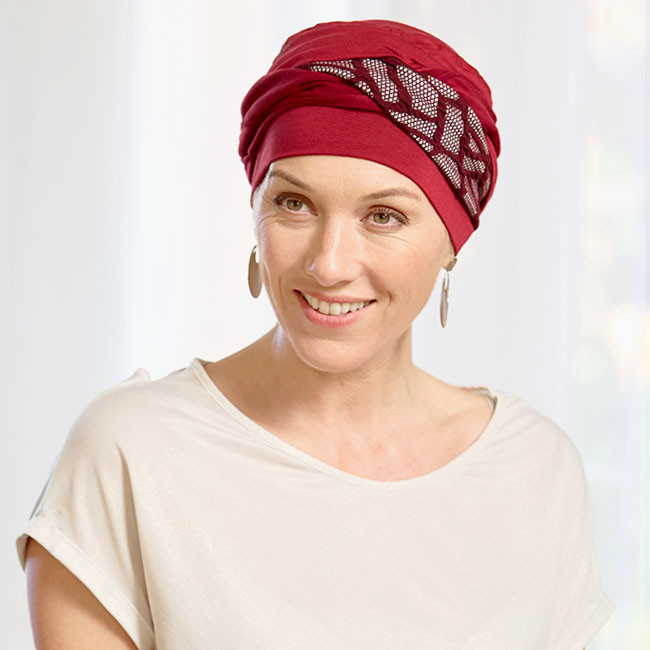 Achat Turban chimio bambou Austin Comptoir de Vie rouge pour femme - Turban  cancer au meilleur prix