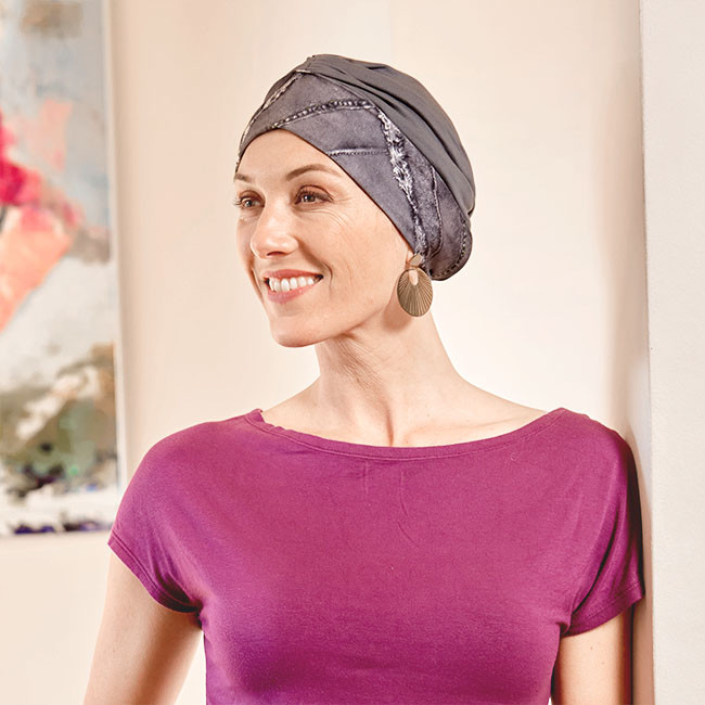 Achat Turban chimio Bambou Vienne Comptoir de Vie gris plissé pour femme –  Turban cancer pas cher